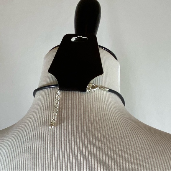 Silver Leave Statement Necklace on Back chord - Picture 2 of 7